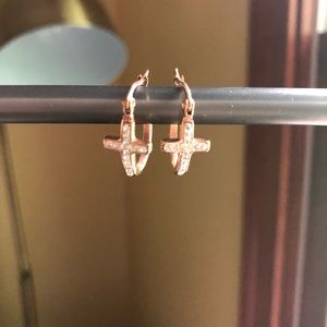 Cross Hoop Earrings